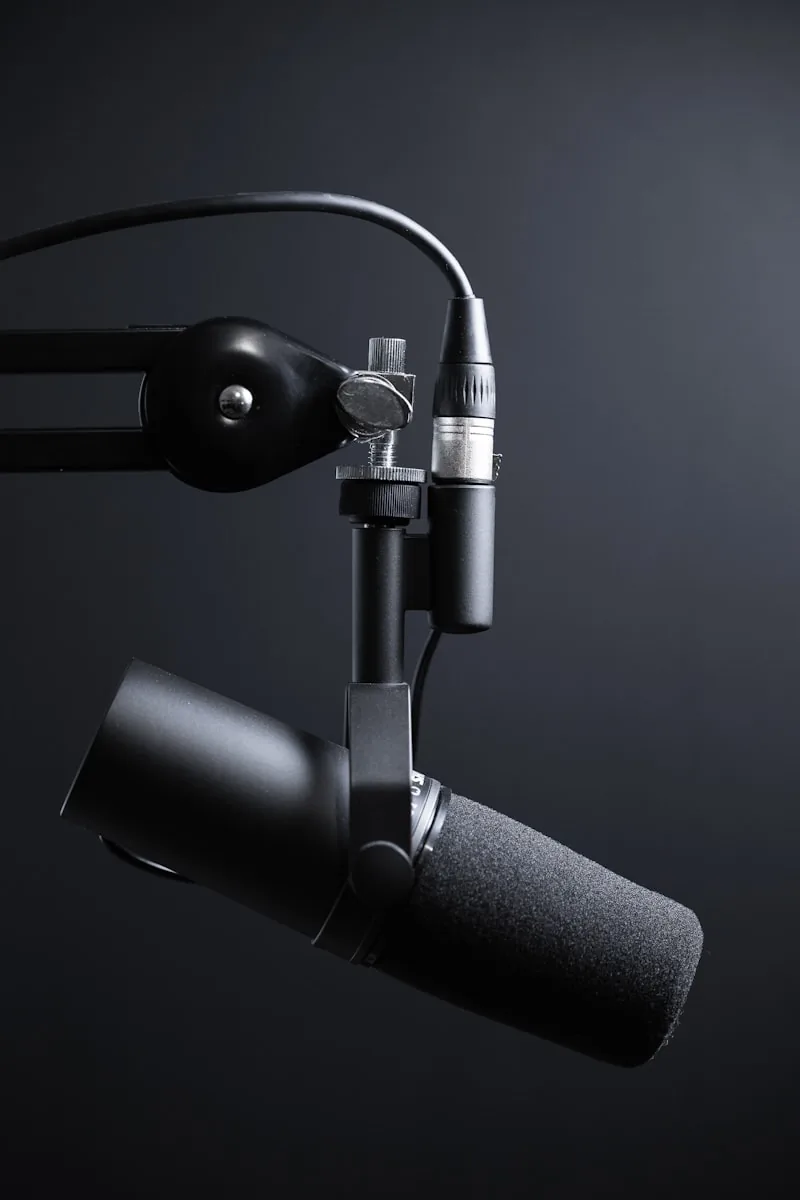 Podcast and radio studio microphone